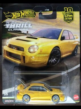 Hot Wheels Premium Thrill Climbers Yellow Subaru WRX STI Toy Car